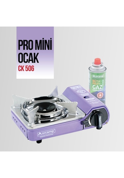 CK-506 Orcamp Mini Kamp Ocak Çantalı Sönme Emniyetli Mor
