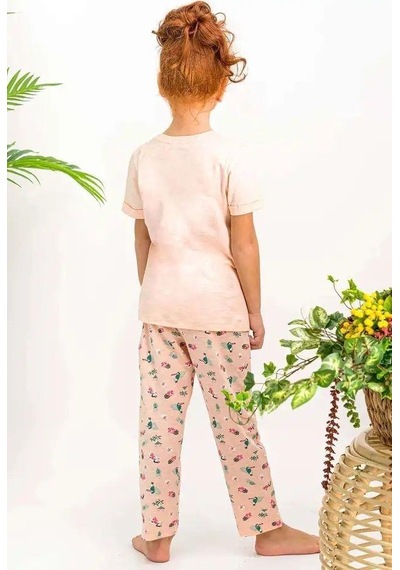 Arnetta Kız Çocuk Kısa Kollu Bisiklet Yaka Kaktüs Desenli Pijama Takım SOMON