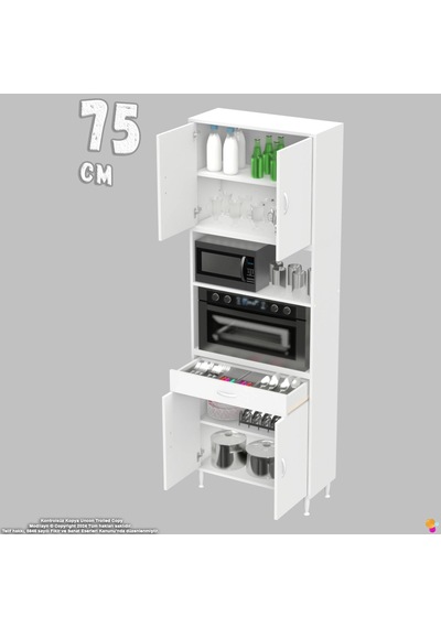 Modilayn Ece Fırın Bölmeli Kapaklı Çekmeceli Çok Amaçlı Dolap - Kahve Ve Mutfak Köşesi 75 Cm Beyaz Modilayn Ece Fırın Bölmeli Kapaklı Çekmeceli Çok Amaçlı Dolap - Kahve Ve Mutfak Köşesi 75 Cm Beyaz