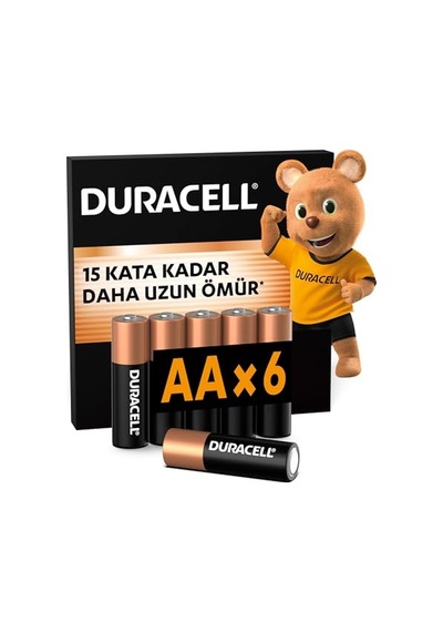 Ayrex Duracell Aa Alkalin Kalem Pil 6'li Paket 1,5 V Lr6/mn1500