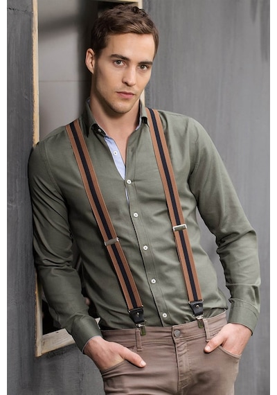 Tudors Slim Fit Dar Kesim Oxford Spor Erkek Gömlek-13420 Haki
