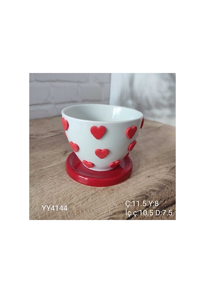 Yy4144 Kalp Desenli Fincan Mumluk