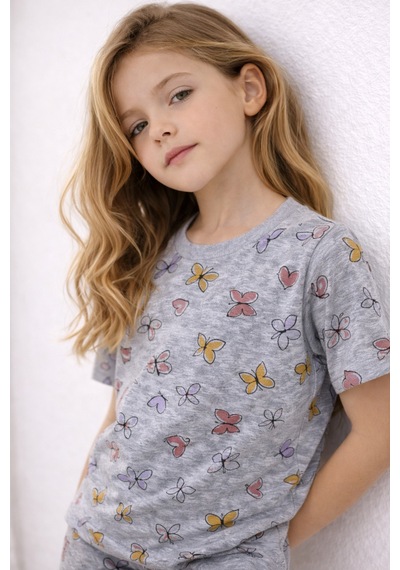 Beka Kids Kız Çocuk Kısa Kollu Ve Şortlu Bisiklet Yaka Rahat Desenli Pijama Takımı Alt-üst Takım Çok Renkli Beka Kids Kız Çocuk Kısa Kollu Ve Şortlu Bisiklet Yaka Rahat Desenli Pijama Takımı Alt-üst Takım Çok Renkli