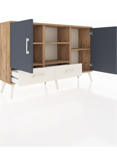 Arges Konsol 5 Raflı 2 Çekmeceli 3 Kapaklı 132x30x83 Çam-antrasit/aytaşı Antrasit/aytaşı Arges Konsol 5 Raflı 2 Çekmeceli 3 Kapaklı 132x30x83 Çam-antrasit/aytaşı Antrasit/aytaşı