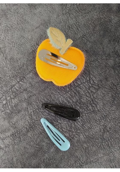 Elma Meyveli Renkli Peluş Çıt Çıt Toka 11420