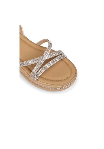 Deery Kadın Bej Taş Detaylı Sandalet - K0095zbejc01