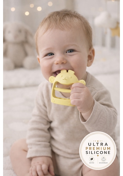 Tgm Baby Ultra Premium Silikon Tavşan Eldiveni Diş Kaşıyıcı Özel Taşıma Kablı Bej