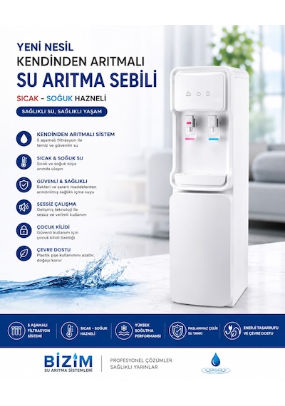 Ro-prada Yeni Nesil Kendinden Arıtmalı Sebil Sıcak Soğuk Hazneli Nsf Onaylı