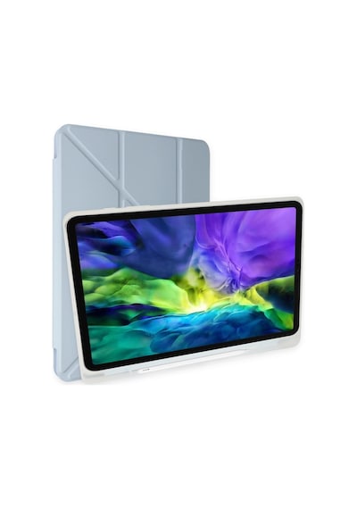 İpad 9.7 2018 Uyumlu Kılıf Kalem Bölmeli Uyku Modlu Smart Case - Mavi Kapaklı Kılıf