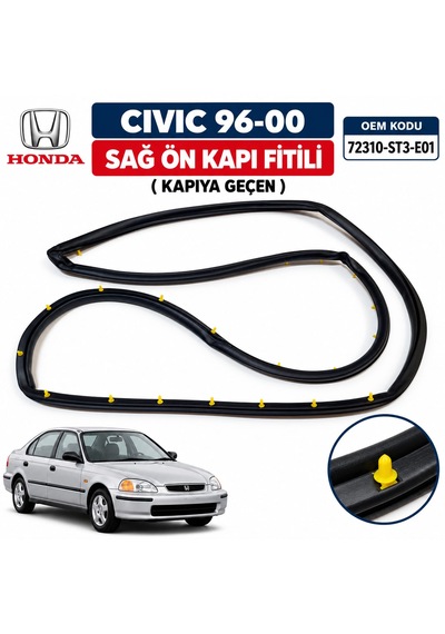 Civic 96-00 Sağ Ön Kapı Fitili Kapıya Geçen 72310-st3-e01