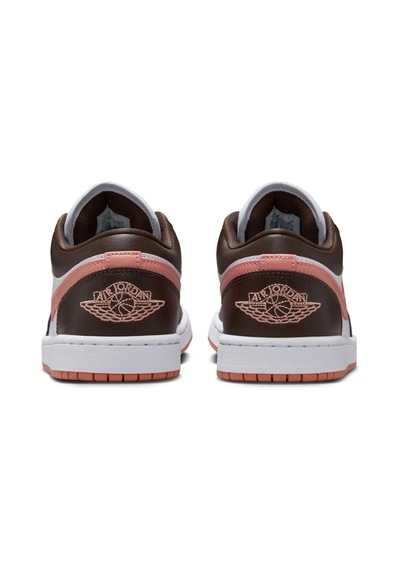Nike Air Jordan 1 Low Womens Sneaker Hakiki Deri Kadın Günlük Spor Ayakkabı Beyaz Pembe Beyaz - Pembe