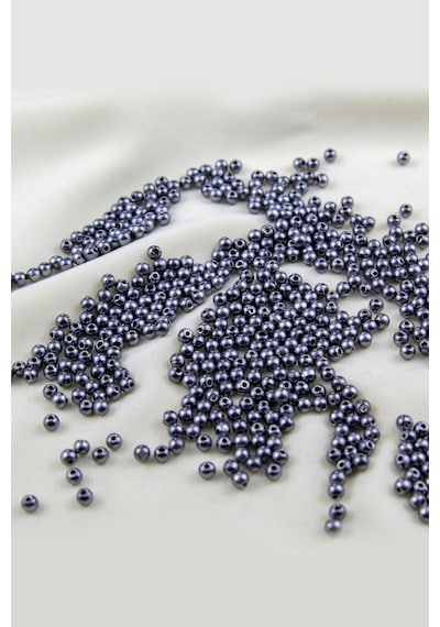 4 Mm Koyu Metalik Gri Plastik İnci Boncuk Aksesuar Takı Malzemesi 25 Gr