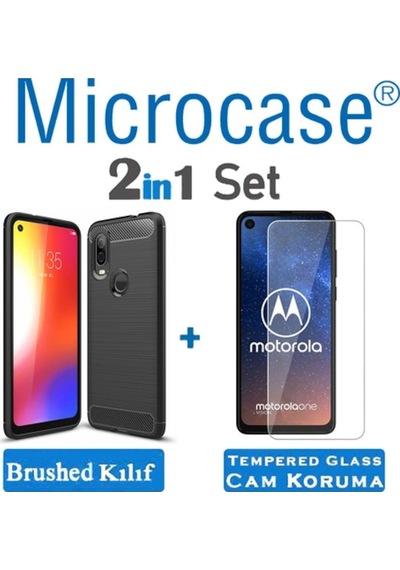 Microcase Motorola Moto One Vision Brushed Carbon Kilif+Cam(Seç) 364466093 Microcase Motorola Moto One Vision Brushed Carbon Kilif+Cam(Seç) 364466093