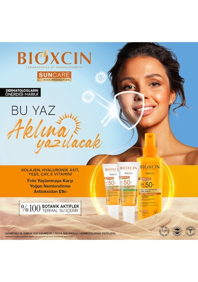 Bioxcin Sun Care Spf 50 Çok Yüksek Korumalı Güneş Kremi 50 ml Karma Yağlı Cilt - Kolajen Hyaluronik Asit