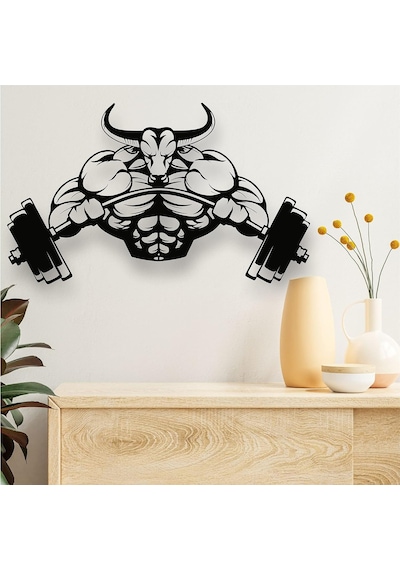 Metal Duvar Sanatı - Power Gym -3d Duvar Silueti Metal Duvar Dekoru Ev Ofis Dekorasyonu Yatak Odası Oturma Odası Deko Diğer
