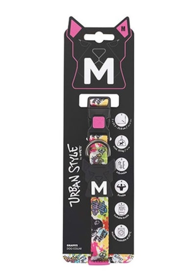 M-pets Urban Style Graffiti Köpek Boyun Tasması Medium 30,5x50,8 Cm 244-58059.03 Çok Renkli