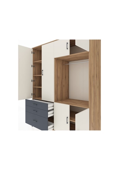 Kronos Gardrop 7 Raflı 3 Çekmeceli Tek Askılı 176x59x221 Çam-aytaşı/antrasit Aytaşı/antrasit Kronos Gardrop 7 Raflı 3 Çekmeceli Tek Askılı 176x59x221 Çam-aytaşı/antrasit Aytaşı/antrasit