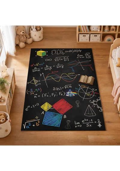 Kartela Halı Matematik Tahtası Kaymaz Taban Çocuk Oyun Halısı - 60 x 90 CM