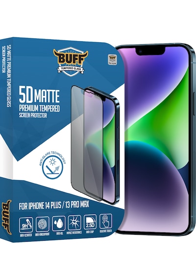 Buff Apple Uyumlu   iPhone 14 Plus / 13 Pro Max 5D Matte Ekran Koruyucu