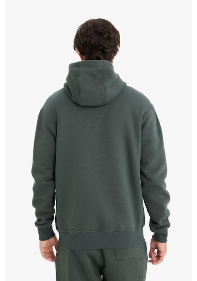Defacto Regular Fit Kapüşonlu İçi Yumuşak Tüylü Kanguru Cepli Basic Düz Sweatshirt X8283az25augn1155 Yeşil