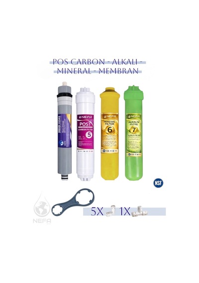Üm Arıtma Cihazına Uyumlu Post Karbon-alkali-mineral-80gpd Set