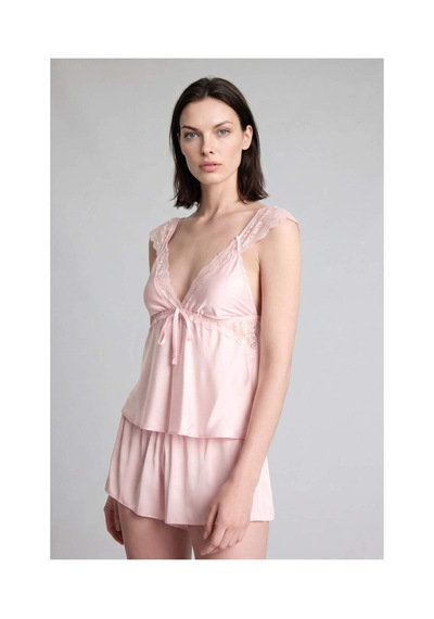 Defacto Regular Fıt Askılı 2li Saten Açık Pembe Pijama Takımı H0363ax26smpn648 Pembe-pn648