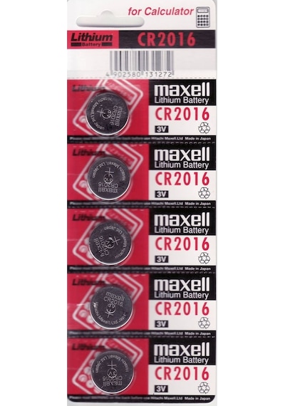 Maxell CR2016 3V Lityum Kartela Düğme Pil 5'li
