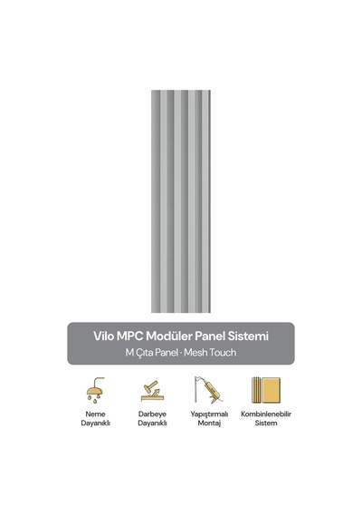 Vilo Mpc M Çıta Duvar Paneli Mesh Touch 265cm Yapıştırmalı Montaj - Neme Ve Darbeye Dayanıklı