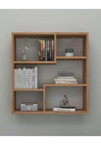Reyo Enda Home Myra09 5 Bölmeli Modern Duvar Rafı, Mutfak Rafı Atlantik Çam Atlantik Çam