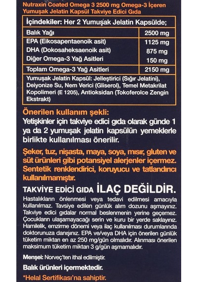 Vitals Ultra Omega-3 2500 Mg 30 Kapsül Takviye Edici Gıda 2 Paketi