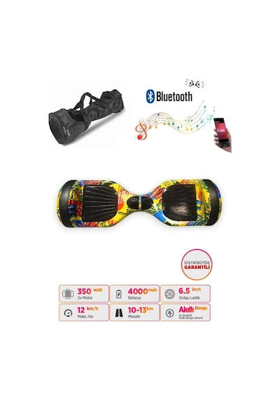 Elektrikli Kaykay Scooter Akıllı Denge Hoverboard + Hoverkart + Çanta Full Ledli Extrem Paket D21