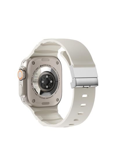 Apple Uyumlu Watch 42mm Zore Krd-145 Metal Tokalı Silikon Kordon
