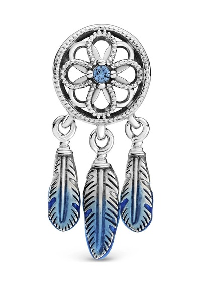 Nur Silver Mavi Geçişli Düş Kapanı Gümüş Charm Nur-bl00042
