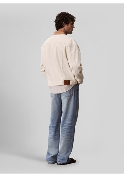Calvin Klein Jeans Lv04rg906gx89 90s Ck Natural W/ Br Bej Erkek Classic Fit Ceket Ten