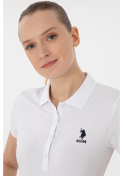 U.S. Polo Assn. Kadın Beyaz Basic Polo Yaka Tişört 50300896-VR013