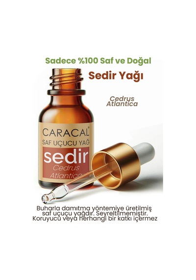 Caracal Saf Sedir Ağacı Yağı Doğal Sedir Ağacı Uçucu Yağı 10 Ml Sedir Yağı