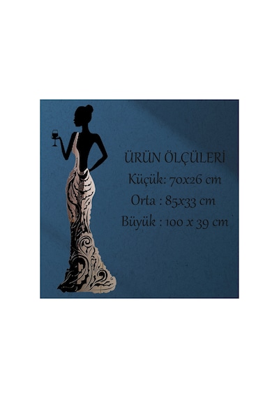 Yarım Aynalı Işıklı Kadeh Tutan Kadın Temalı Tablo Bloom Dekoratif Gece Lambası Sarı - 742967944 Sarı