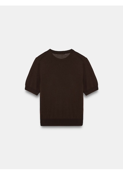 Dilvin 10872 Lyocell Karışımlı Minimal Bluz-koyu Kahve