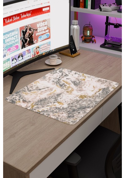 Traverten Kaymaz Dikişli Kauçuk Oyuncu Mousepad V5 - 48x40 Xl Gaming Mouse Pad Fare Altlığı