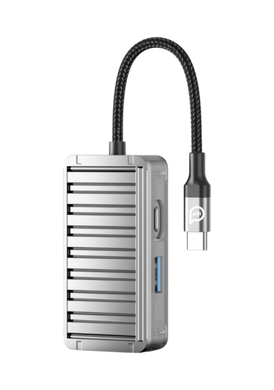 Piili Type-c 3 Portlu Dönüştürücü Adaptör Jt Hub008a Gri
