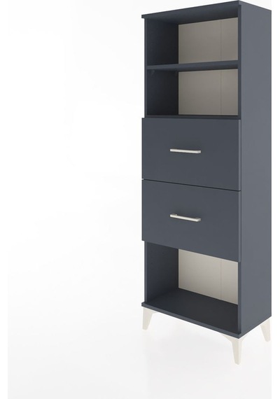 Arges Dolap 2 Raflı 2 Çekmeceli 60x30x163 Antrasit-antrasit Antrasit