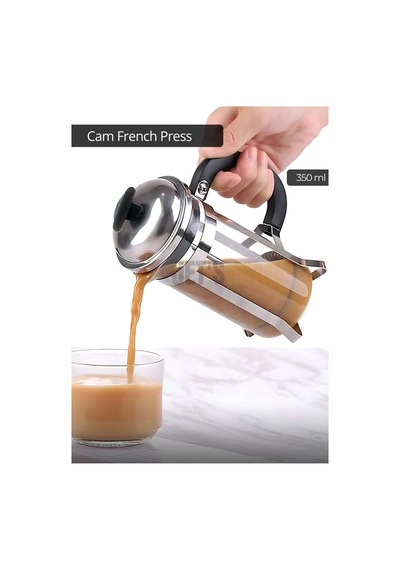 Tr Cam French Press Kahve Demleme Paslanmaz İç Yapı İnox 350 Ml Diğer