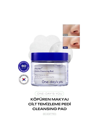 Köpüren Makyaj Ve Cilt Temizleme Pedi One Day S You Help Me Bubble Cleansing Pad 60 Adet