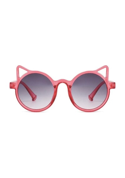 Dabify Pembe Kemik Çerçeve Kedi Tasarım Vintage Retro Unisex Çocuk Güneş Gözlüğü Kırmızı