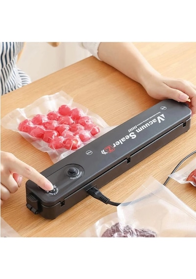 Vacuum Sealer Ev Tipi Vakumlama Ve Yapıştırma Makinesi + 10 Adet Vakum Poşeti 4741