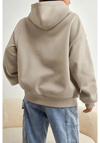 Medinenur Unisex Malibu Baskılı Sweatshirt Bej