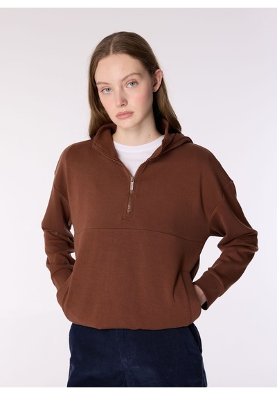 Jeep Kahve Kadın Kapüşonlu Loose Fit Sweatshirt J4wl-swt7032