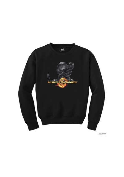 The Hunger Games Mockingjay Siyah Sweatshirt