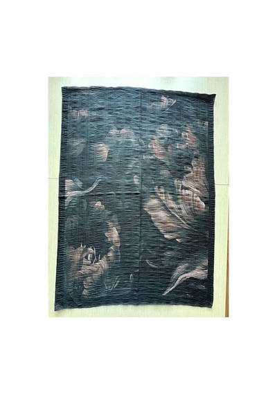 Müslüm, Floral Yaprak Desenli Bürümcük Şal Zarif, Kaymaz, Terletmez Ve Rahat Kullanım 75 X 200 Cm Siyah Kahve