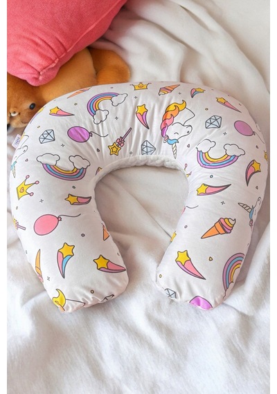 Emzirme Yastığı Çift Taraflı, Unicorn Desen, Destek Yastığı Model
